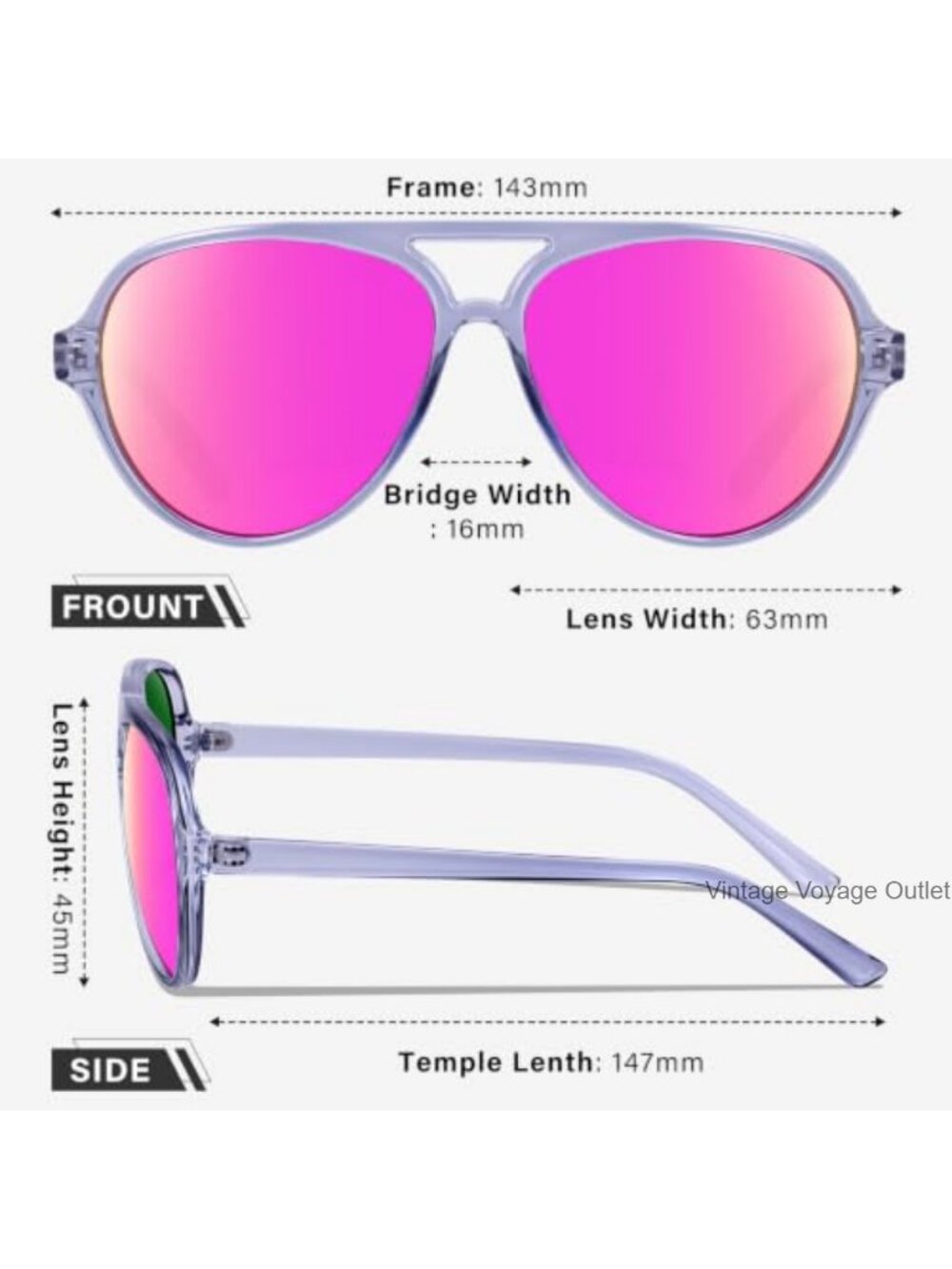 Polarized Aviator Sunglasses for Women Sporty Flexible Tangle-Free Frame - Picture 5 of 6